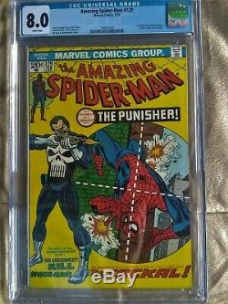 Amazing Spider-Man 129 CGC 8.0 Spiderman 1st Punisher WHITE PAGES