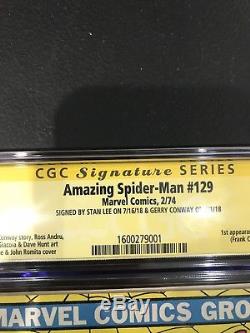 Amazing Spider-Man # 129 CGC 8.5 1st Punisher Signed by Stan Lee Gerry Conway
