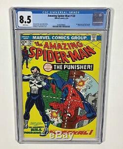 Amazing Spider-Man #129 CGC 8.5 WHITE! CENTERED! KEY! (1st Punisher) 1974 Marvel