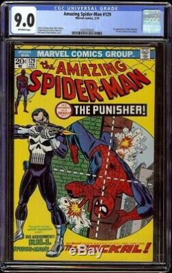 Amazing Spider-Man # 129 CGC 9.0 Off-White (Marvel 1974) 1st appearance Punisher
