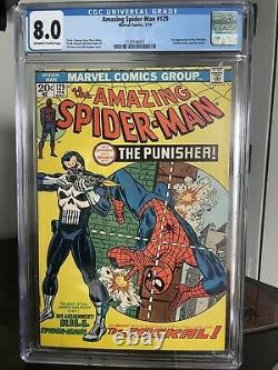 Amazing Spider-Man 129 cgc 8.0 First Appearance of The PUNISHER