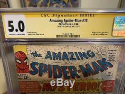 Amazing Spider Man # 13 CGC 5.0 Stan Lee Signed 1st Mysterio 2, 3 Movie