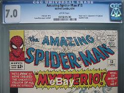 Amazing Spider-Man #13 CGC 7.0 White Pages 1st Mysterio Marvel Comics 1964