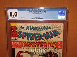 Amazing Spider-Man #13 CGC 8.0 + WHITE pages! 1st MYSTERIO! 12 pix Fully INSURED
