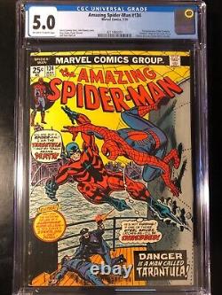 Amazing Spider-Man #134 CGC 5.0 OW-WP! 1st Tarantula + 2nd Punisher (in cameo)