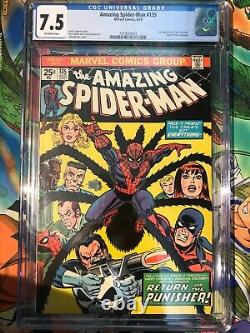 Amazing Spider-Man #135 2nd PUNISHER (Origin)! ROMITA COVER! CGC 7.5 VF