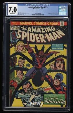 Amazing Spider-Man #135 CGC FN/VF 7.0 Off White 2nd Appearance Punisher