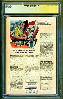 Amazing Spider-Man #14 1964 Marvel 1st app Green Goblin Signed Stan Lee CGC 7.0