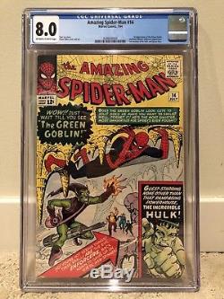 Amazing Spider-Man #14 1st Appearance Green Goblin Gorgeous CGC 8.0