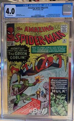 Amazing Spider-Man #14 4.0 CGC 1st Appearance of Green Goblin 1964