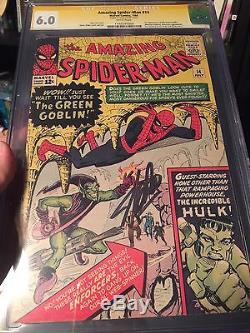 Amazing Spider-Man #14 6.0 SS CGC Stan Lee Signed! 1st App. Of Green Goblin