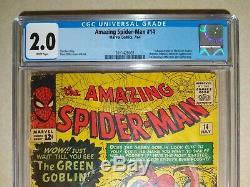 Amazing Spider-Man #14 CGC 2.0 1st Appearance Green Goblin 1964