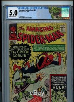 Amazing Spider-Man #14 CGC 5.0 1st Green Goblin Hulk meets Spider-Man