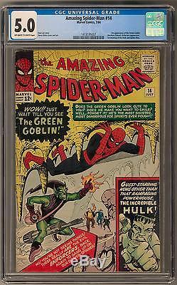 Amazing Spider-Man #14 CGC 5.0 (OW-W) 1st Green Goblin Appearance