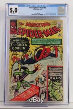 Amazing Spider-Man #14 CGC 5.0 VG/FN Marvel 1964 1st App of Green Goblin