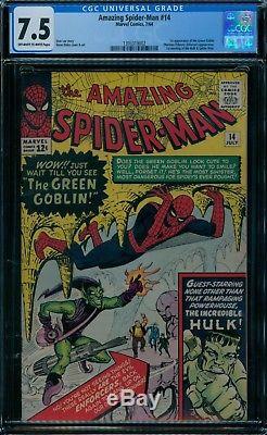 Amazing Spider-Man 14 CGC 7.5 1st Green Goblin owithw pages