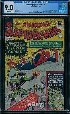 Amazing Spider-Man 14 CGC 9.0 1st Green Goblin White Pages