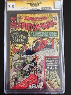 Amazing Spider-Man 14 CGC SS 7.5 First Green Goblin! Signed By Stan Lee