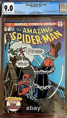 Amazing Spider-Man #148 CGC 9.0 (VF/NM) OWithW, Prof Warren revealed as The Jackal
