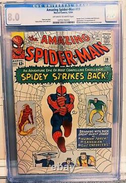 Amazing Spider-Man #19 Very Nice Silver Age Vintage Marvel Comic 1964 CGC 8.0