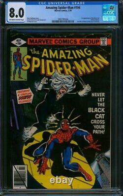 Amazing Spider-Man #194? CGC 8.0? 1st Appearance of BLACK CAT! Marvel 1979