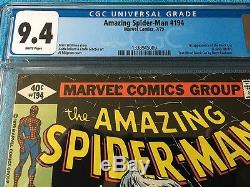 Amazing Spider-Man #194 Marvel CGC 9.4 NM White Pages 1st Black Cat