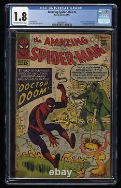 Amazing Spider-Man (1963) #5 CGC GD- 1.8 Off White to White Doctor Doom
