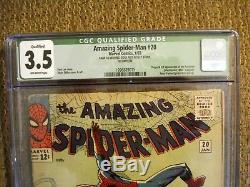 Amazing Spider-Man #20 CGC Qualified Grade 3.5 VG- 1st. App. & origin of Scorpio