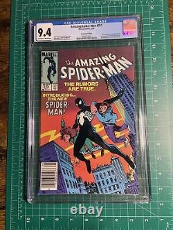 Amazing Spider-Man #252 CGC 9.4 Spider-Man Label Marvel Newsstand 1st Black Suit