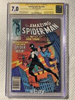 Amazing Spider-Man #252 CGC SS 7.0 WP Key 1st Appearance Black Suit Signed 5x