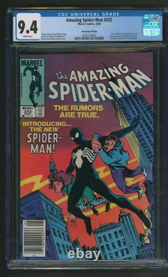 Amazing Spider-Man #252 Newsstand CGC 9.4 White Pages 1st Black Costume