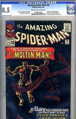 Amazing Spider-Man #28 CGC GRADED 8.5 first Molten Man scarce in grade