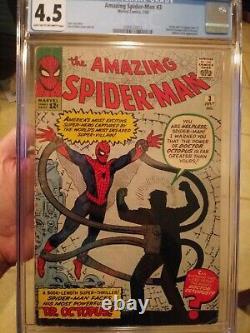 Amazing Spider-Man #3 CGC 4.5 1st Doctor Octopus + Origin! Human Torch Appears