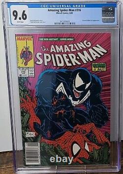 Amazing Spider-Man #316 CGC 9.6 (W pages) Newsstand Edition Todd McFarlane Cover