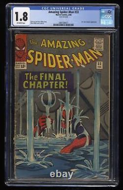 Amazing Spider-Man #33 CGC GD- 1.8 Off White Classic Cover Stan Lee Ditko