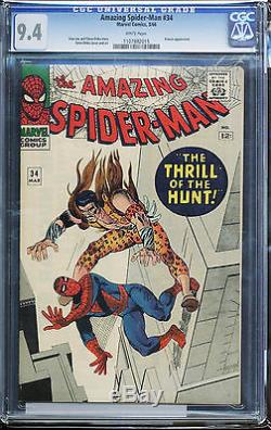 Amazing Spider-Man #34 CGC 9.4 White 3/66 Kraven appearance