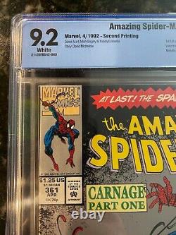 Amazing Spider-Man #361 (1992) White Pages 2nd Print 1st Carnage not CGC 9.2