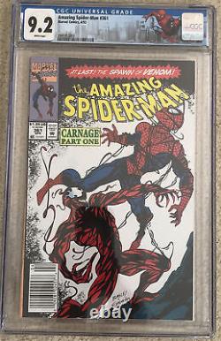 Amazing Spider-Man #361 CGC 9.2 Newsstand 1st Carnage Key Marvel 1992 White Page