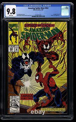 Amazing Spider-Man #362 CGC NM/M 9.8 White Pages 2nd Carnage! Marvel 1992