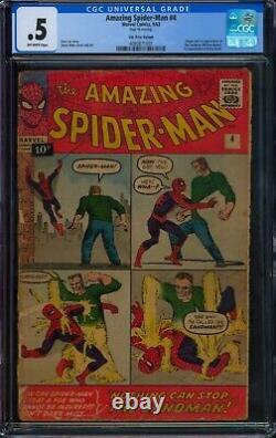 Amazing Spider-Man #4 CGC 0.5? UK PRICE VARIANT? 1st App SANDMAN! Marvel 1963