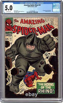 Amazing Spider-Man #41 CGC 5.0 1966 4101863020 1st app. Rhino