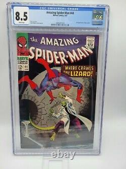 Amazing Spider-Man #44 CGC 8.5 Rare high grade White Pages 2nd Lizard