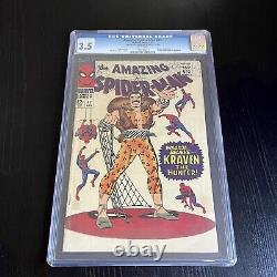 Amazing Spider-Man #47 (1967) CGC 3.5 Iconic Kraven Cover! White Pages