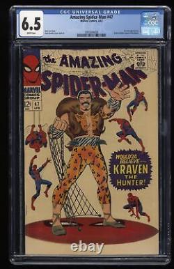 Amazing Spider-Man #47 CGC FN+ 6.5 White Pages Kraven the Hunter Appearance