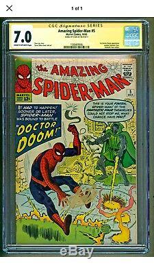Amazing Spider-Man #5 (1963 Marvel) Dr Doom appearance Signed Stan Lee CGC 7.0