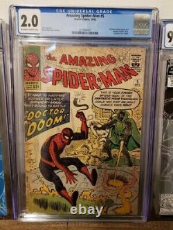 Amazing Spider-Man #5 CGC 2.0 Marvel Silver Age 1963 Dr Doom Appears Lee & Ditko