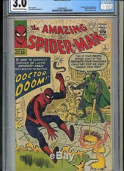 Amazing Spider-Man #5 CGC 3.0 1st. App. Of Doctor Doom Silver Age Key new holder
