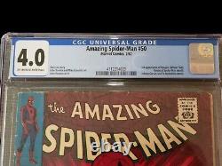 Amazing Spider-Man 50 (CGC 4.0) 1st app. Kingpin Spidey origin retold 1967