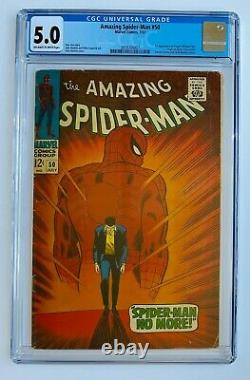 Amazing Spider-Man #50 CGC 5.0 1st Kingpin Wilson Fisk Origin Marvel Comics