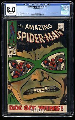 Amazing Spider-Man #55 CGC VF 8.0 White Pages Doctor Octopus Appearance